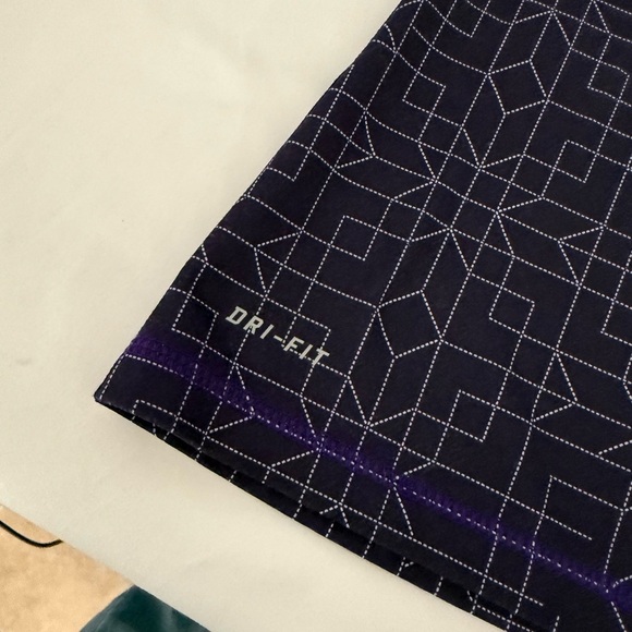 Nike Pro Hyperwarm Dark Purple Geometric Print Half‎ Zip Warm Size Small - Picture 13 of 15